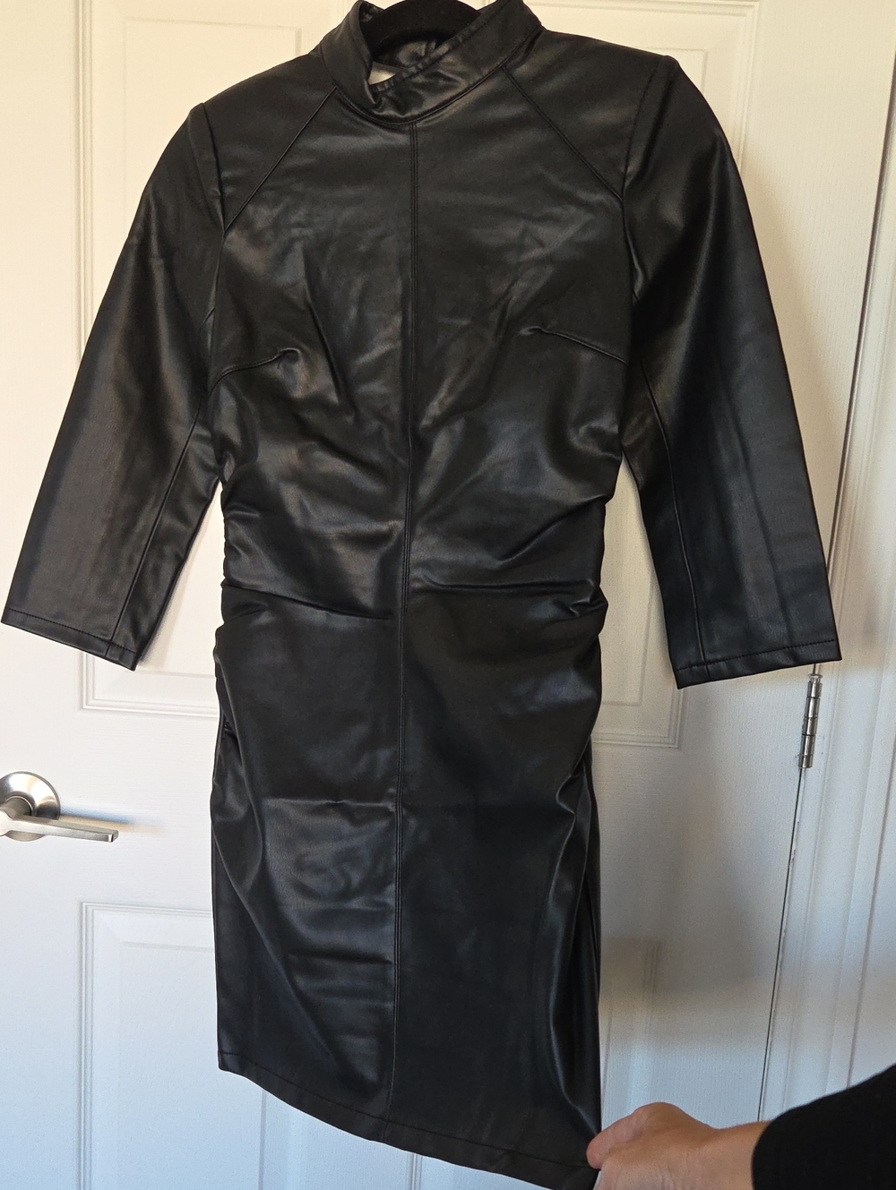 ZARA Faux Leather Skintight, Backless Dress